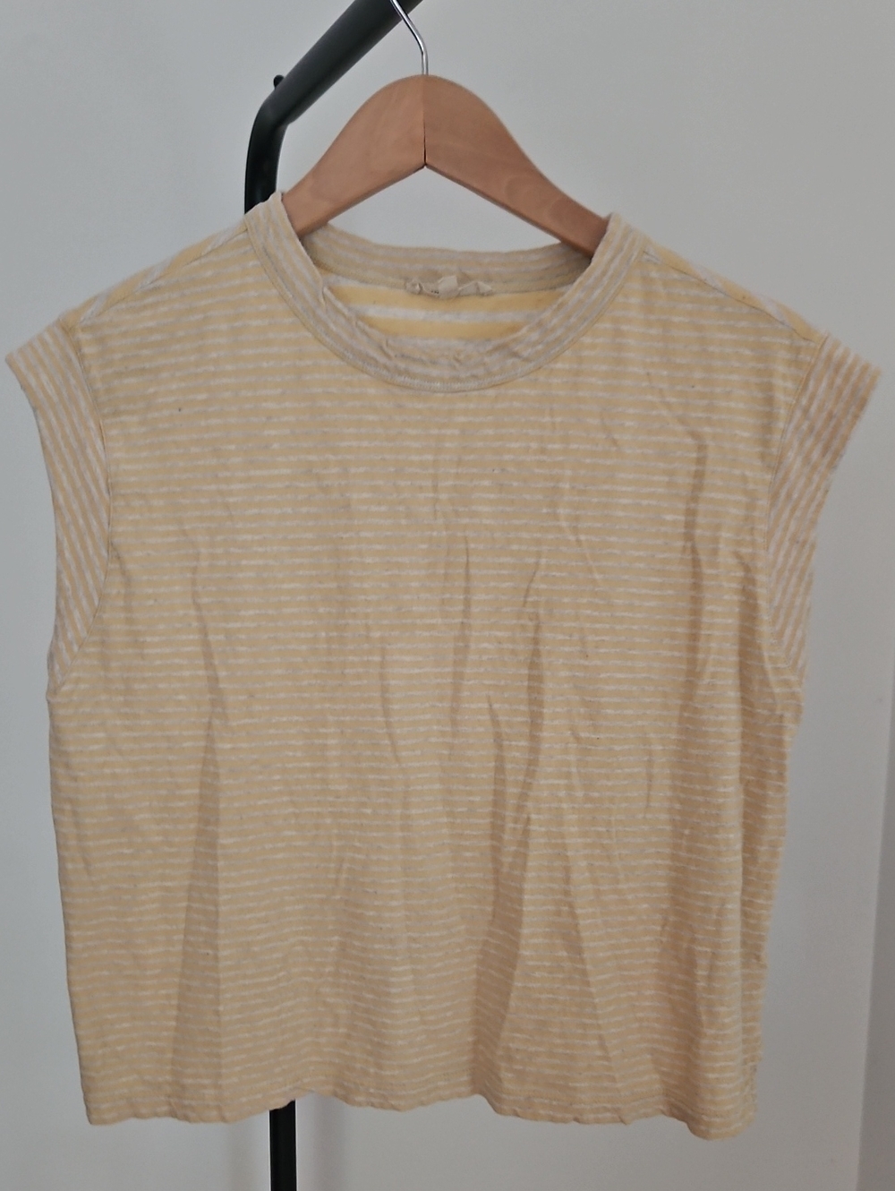 Madewell Yellow and White Striped Tank Top